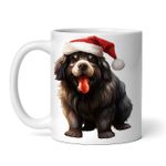 Casa si Gradina - Bucatarie si vesela - Cani si pahare - Cani si cesti - Cana alba personalizata, Labrador negru cu caciula de craciun, INOVATIX®. 330ml - Infinity.ro