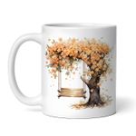 Casa si Gradina - Bucatarie si vesela - Cani si pahare - Cani si cesti - Cana alba personalizata, Leagan in copacul cu flori portocalii, INOVATIX®. 330ml - Infinity.ro