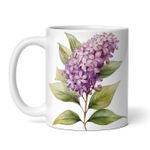 Casa si Gradina - Bucatarie si vesela - Cani si pahare - Cani si cesti - Cana alba personalizata, O crenguta de liliac, INOVATIX®. 330ml - Infinity.ro