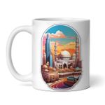 Casa si Gradina - Bucatarie si vesela - Cani si pahare - Cani si cesti - Cana alba personalizata, Orasul Mecca cu moschee si minarete, INOVATIX®. 330ml - Infinity.ro