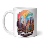 Casa si Gradina - Bucatarie si vesela - Cani si pahare - Cani si cesti - Cana alba personalizata, Orasul New York wallstreet taxi, INOVATIX®. 330ml - Infinity.ro