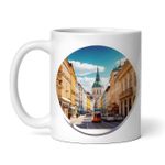 Casa si Gradina - Bucatarie si vesela - Cani si pahare - Cani si cesti - Cana alba personalizata, Orasul Vienna strada, INOVATIX®. 330ml - Infinity.ro