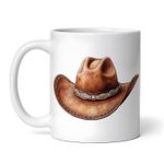 Casa si Gradina - Bucatarie si vesela - Cani si pahare - Cani si cesti - Cana alba personalizata, Palarie cowboy Merlin, INOVATIX®. 330ml - Infinity.ro