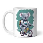 Casa si Gradina - Bucatarie si vesela - Cani si pahare - Cani si cesti - Cana alba personalizata, Panda pe bicicleta, INOVATIX®. 330ml - Infinity.ro