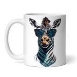 Casa si Gradina - Bucatarie si vesela - Cani si pahare - Cani si cesti - Cana alba personalizata, Zebra cu ochelari, INOVATIX®. 330ml - Infinity.ro