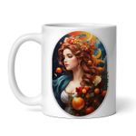 Casa si Gradina - Bucatarie si vesela - Cani si pahare - Cani si cesti - Cana alba personalizata, Zeita greaca Persephone cu coronita, INOVATIX®. 330ml - Infinity.ro