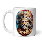 Casa si Gradina - Bucatarie si vesela - Cani si pahare - Cani si cesti - Cana alba personalizata, Zeul grec Cronos cu coroana, INOVATIX®. 330ml - Infinity.ro