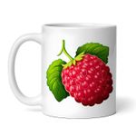 Casa si Gradina - Bucatarie si vesela - Cani si pahare - Cani si cesti - Cana alba personalizata, Zmeura cu codita si frunze, INOVATIX®. 330ml - Infinity.ro