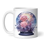 Casa si Gradina - Bucatarie si vesela - Cani si pahare - Cani si cesti - Cana alba personalizata, Globul de cristal Noapte cu trandafiri, INOVATIX®. 330ml - Infinity.ro