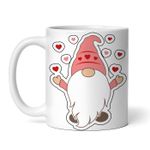 Casa si Gradina - Bucatarie si vesela - Cani si pahare - Cani si cesti - Cana alba personalizata, Gnom de Craciun cu inimioare, INOVATIX®. 330ml - Infinity.ro