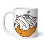 Casa si Gradina - Bucatarie si vesela - Cani si pahare - Cani si cesti - Cana alba personalizata, Gogoasa Donut Unicorn cu iaurt, INOVATIX®. 330ml - Infinity.ro