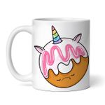 Casa si Gradina - Bucatarie si vesela - Cani si pahare - Cani si cesti - Cana alba personalizata, Gogoasa Donut Unicorn cu vanilie si capsuni, INOVATIX®. 330ml - Infinity.ro