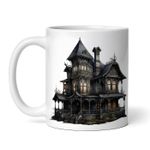 Casa si Gradina - Bucatarie si vesela - Cani si pahare - Cani si cesti - Cana alba personalizata, Halloween  Castelul negru, INOVATIX®. 330ml - Infinity.ro