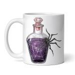 Casa si Gradina - Bucatarie si vesela - Cani si pahare - Cani si cesti - Cana alba personalizata, Halloween  Sticla cu potiune magica mov cu paianjen, INOVATIX®. 330ml - Infinity.ro