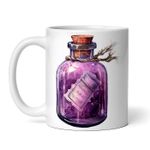 Casa si Gradina - Bucatarie si vesela - Cani si pahare - Cani si cesti - Cana alba personalizata, Halloween  Sticla cu potiune magica mov, INOVATIX®. 330ml - Infinity.ro