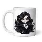 Casa si Gradina - Bucatarie si vesela - Cani si pahare - Cani si cesti - Cana alba personalizata, Halloween Bruneta vampir, INOVATIX®. 330ml - Infinity.ro