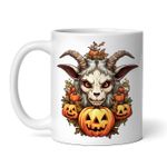 Casa si Gradina - Bucatarie si vesela - Cani si pahare - Cani si cesti - Cana alba personalizata, Halloween Capra demon, INOVATIX®. 330ml - Infinity.ro