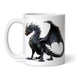 Casa si Gradina - Bucatarie si vesela - Cani si pahare - Cani si cesti - Cana alba personalizata, Halloween Dragonul negru, INOVATIX®. 330ml - Infinity.ro