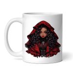 Casa si Gradina - Bucatarie si vesela - Cani si pahare - Cani si cesti - Cana alba personalizata, Halloween Fata cu gluga rosie, INOVATIX®. 330ml - Infinity.ro