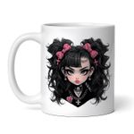 Casa si Gradina - Bucatarie si vesela - Cani si pahare - Cani si cesti - Cana alba personalizata, Halloween Fata cu breton si fundite rosii 12, INOVATIX®. 330ml - Infinity.ro
