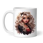 Casa si Gradina - Bucatarie si vesela - Cani si pahare - Cani si cesti - Cana alba personalizata, Halloween Fata cu liliac in par, INOVATIX®. 330ml - Infinity.ro