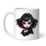 Casa si Gradina - Bucatarie si vesela - Cani si pahare - Cani si cesti - Cana alba personalizata, Halloween Fata cu ochi rosii, INOVATIX®. 330ml - Infinity.ro