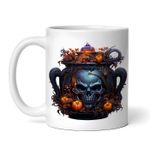 Casa si Gradina - Bucatarie si vesela - Cani si pahare - Cani si cesti - Cana alba personalizata, Halloween Oala cu craniu, INOVATIX®. 330ml - Infinity.ro