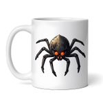 Casa si Gradina - Bucatarie si vesela - Cani si pahare - Cani si cesti - Cana alba personalizata, Halloween Paianjen negru, INOVATIX®. 330ml - Infinity.ro