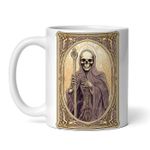 Casa si Gradina - Bucatarie si vesela - Cani si pahare - Cani si cesti - Cana alba personalizata, Halloween Tarot Moartea razand, INOVATIX®. 330ml - Infinity.ro