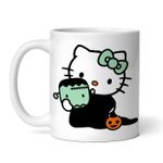 Casa si Gradina - Bucatarie si vesela - Cani si pahare - Cani si cesti - Cana alba personalizata, Hello Kitty cu dovleac, INOVATIX®. 330ml - Infinity.ro