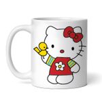 Casa si Gradina - Bucatarie si vesela - Cani si pahare - Cani si cesti - Cana alba personalizata, Hello Kitty cu pasarica, INOVATIX®. 330ml - Infinity.ro