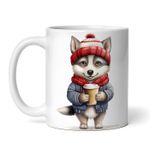 Casa si Gradina - Bucatarie si vesela - Cani si pahare - Cani si cesti - Cana alba personalizata, Husky bea cafea, INOVATIX®. 330ml - Infinity.ro