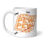 Casa si Gradina - Bucatarie si vesela - Cani si pahare - Cani si cesti - Cana alba personalizata, Pew Pew Star Wars, INOVATIX®. 330ml - Infinity.ro