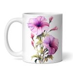 Casa si Gradina - Bucatarie si vesela - Cani si pahare - Cani si cesti - Cana alba personalizata, Petunii roz, INOVATIX®. 330ml - Infinity.ro