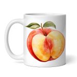 Casa si Gradina - Bucatarie si vesela - Cani si pahare - Cani si cesti - Cana alba personalizata, Piersica in sectiune, INOVATIX®. 330ml - Infinity.ro