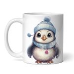Casa si Gradina - Bucatarie si vesela - Cani si pahare - Cani si cesti - Cana alba personalizata, Pinguinul cu caciula, INOVATIX®. 330ml - Infinity.ro