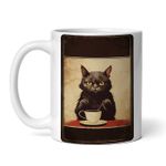 Casa si Gradina - Bucatarie si vesela - Cani si pahare - Cani si cesti - Cana alba personalizata, Pisica bea ceai, INOVATIX®. 330ml - Infinity.ro