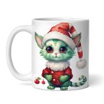 Casa si Gradina - Bucatarie si vesela - Cani si pahare - Cani si cesti - Cana alba personalizata, Pisica cu bluza rosie si guler de blana, INOVATIX®. 330ml - Infinity.ro