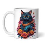 Casa si Gradina - Bucatarie si vesela - Cani si pahare - Cani si cesti - Cana alba personalizata, Pisica cu medalion, INOVATIX®. 330ml - Infinity.ro