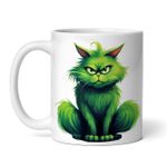 Casa si Gradina - Bucatarie si vesela - Cani si pahare - Cani si cesti - Cana alba personalizata, Pisica Grinch nervoasa, INOVATIX®. 330ml - Infinity.ro