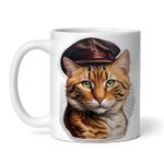 Casa si Gradina - Bucatarie si vesela - Cani si pahare - Cani si cesti - Cana alba personalizata, Pisica Havana brown cu sapca, INOVATIX®. 330ml - Infinity.ro