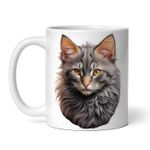 Casa si Gradina - Bucatarie si vesela - Cani si pahare - Cani si cesti - Cana alba personalizata, Pisica Lykoi, INOVATIX®. 330ml - Infinity.ro