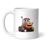 Casa si Gradina - Bucatarie si vesela - Cani si pahare - Cani si cesti - Cana alba personalizata, Tractor cu ochi care zambeste, INOVATIX®. 330ml - Infinity.ro