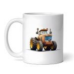 Casa si Gradina - Bucatarie si vesela - Cani si pahare - Cani si cesti - Cana alba personalizata, Tractor rosu Throne, INOVATIX®. 330ml - Infinity.ro