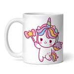 Casa si Gradina - Bucatarie si vesela - Cani si pahare - Cani si cesti - Cana alba personalizata, Unicorn cu dulciuri, INOVATIX®. 330ml - Infinity.ro