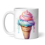Casa si Gradina - Bucatarie si vesela - Cani si pahare - Cani si cesti - Cana alba personalizata, Vafa cu inghetata colorata, INOVATIX®. 330ml - Infinity.ro