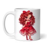 Casa si Gradina - Bucatarie si vesela - Cani si pahare - Cani si cesti - Cana alba personalizata, Valentine Girl Fata cu pantofi cu toc, INOVATIX®. 330ml - Infinity.ro