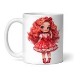 Casa si Gradina - Bucatarie si vesela - Cani si pahare - Cani si cesti - Cana alba personalizata, Valentine Girl Fata cu parul rosu, INOVATIX®. 330ml - Infinity.ro