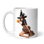 Casa si Gradina - Bucatarie si vesela - Cani si pahare - Cani si cesti - Cana alba personalizata, Vrajitoare Halloween, INOVATIX®. 330ml - Infinity.ro