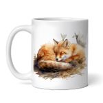 Casa si Gradina - Bucatarie si vesela - Cani si pahare - Cani si cesti - Cana alba personalizata, Vulpea adormita, INOVATIX®. 330ml - Infinity.ro
